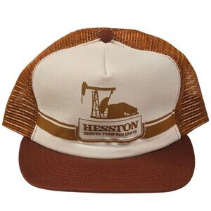 Vintage Hesston Sentry Pumping Units Trucker Hat Nesh Snapback Cap Oil Pumpjack